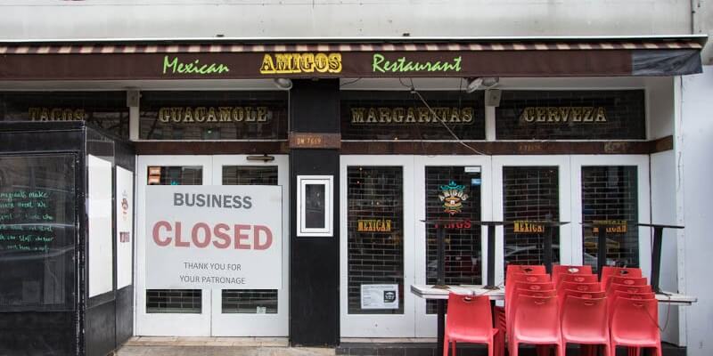 failed restaurant closed for business
